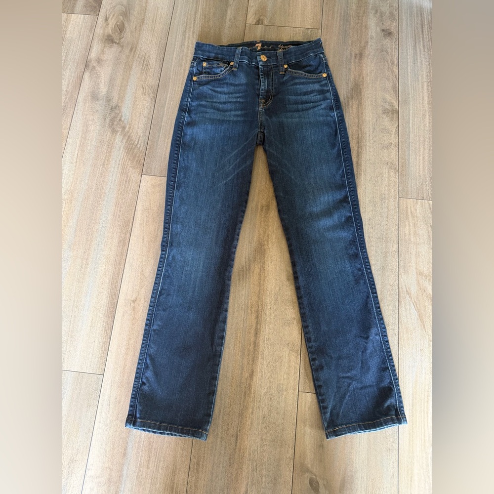 7 For All Mankind Indigo Straight-Leg Jeans
